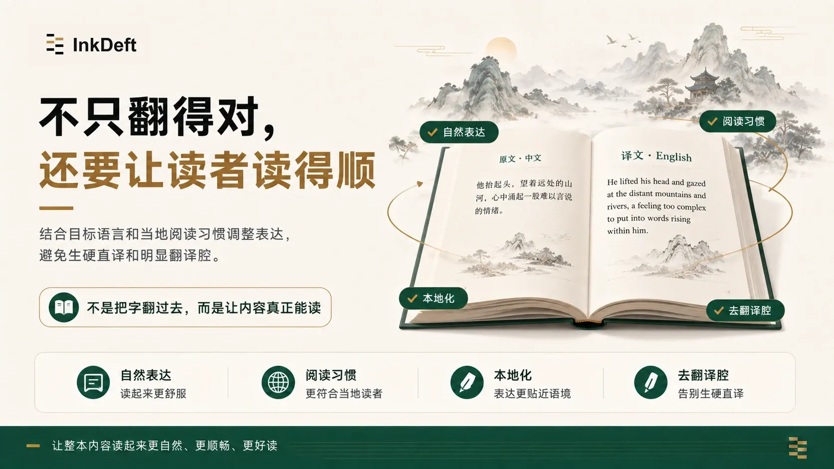 InkDeft 小说翻译兼顾准确性、自然表达、本地化和海外读者阅读习惯